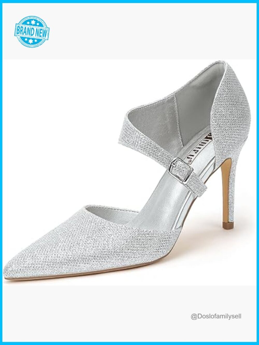 High Stiletto Heels Pointed Toe Pumps with Metal Buckle Comfortable
